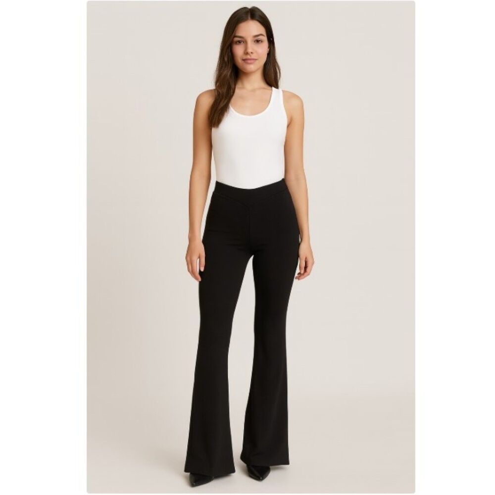 Rock N Karma Black Pants Classic Wide Leg Stretch Pull On Womens Size S